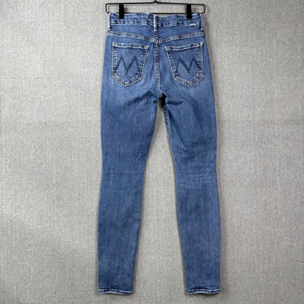 MOTHER High Waisted Looker Jeans Women 26 Blue Teaming Up Skinny Denim 1221-104 - Picture 2 of 10